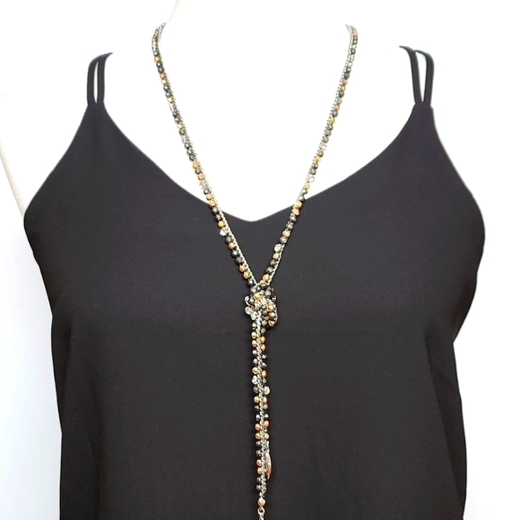 Knot Stone Chain Necklace - Picture 1 of 7